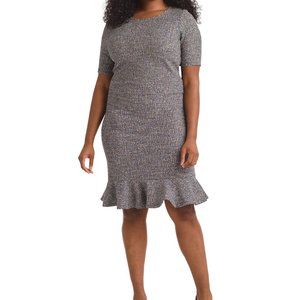 Rainbow Boucle Flounce Hem Gia Dress